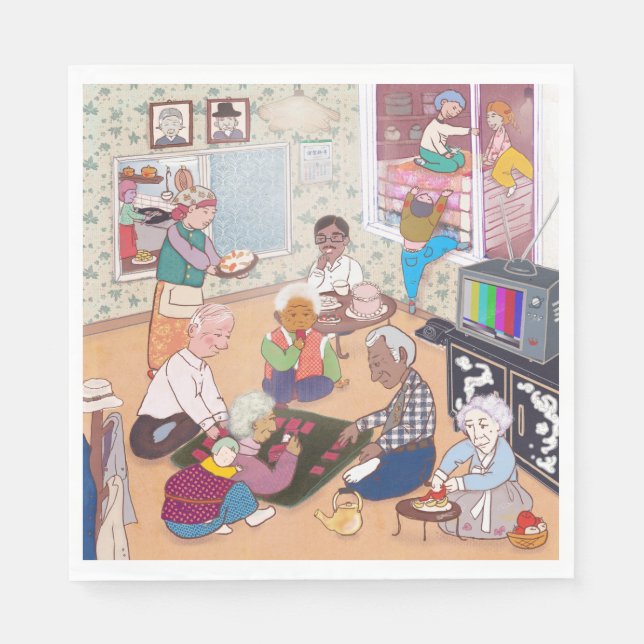 Guardanapo De Papel Vintage Family Art Napkin (Frente)