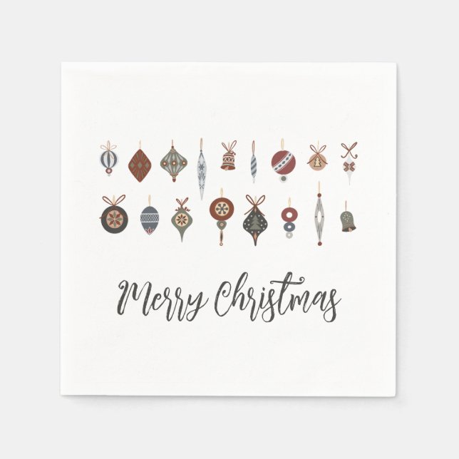 Guardanapo De Papel Vintage Felry Christmas Ornaments (Frente)