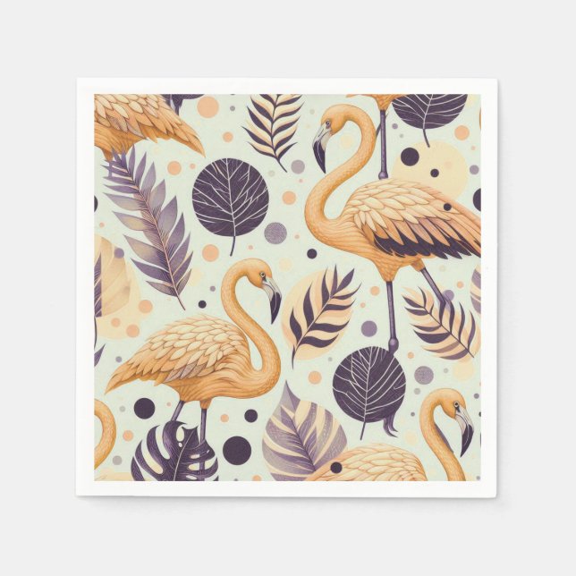 Guardanapo De Papel Vintage Flamingo Seamless (Frente)
