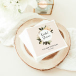 Guardanapo De Papel Vintage Floral | Chá de panela Napkins<br><div class="desc">Estes adoráveis guardanapos de chá de panela apresentam uma coroa de elegantes flores colorido de pêssego,  com folhagem abundante,  folhas verdes,  e galhos sobre um fundo de pêssego mole.</div>