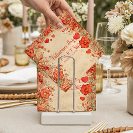 Guardanapo De Papel Vintage Floral Hearts Valentine Party