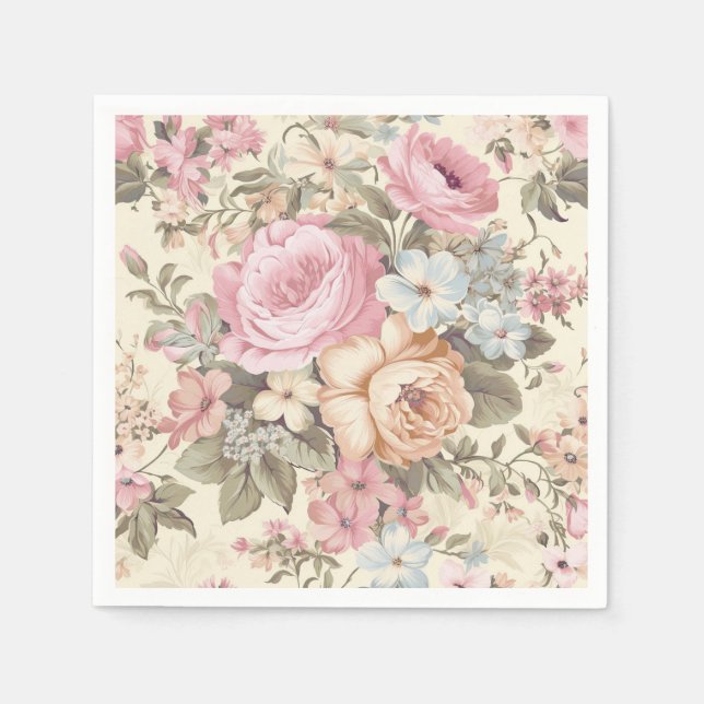 Guardanapo De Papel Vintage Floral Napkins (Frente)