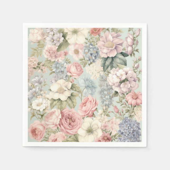 Guardanapo De Papel Vintage Flowers Napkins (Frente)