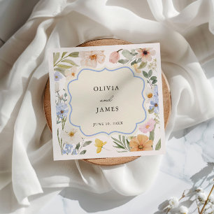 Guardanapo De Papel Vintage Frame Pastel Floral Casamento