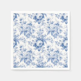 Guardanapo De Papel Vintage French Floral Toile Blue