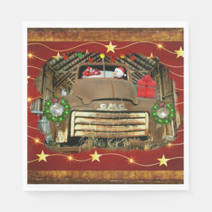 Guardanapo De Papel Vintage GMC Truck Congelou a Corrida de Natal do S