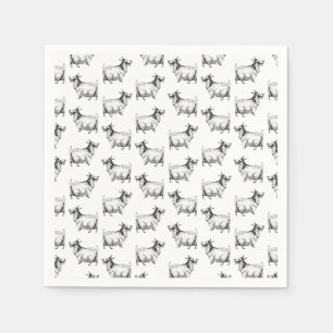 Guardanapo De Papel Vintage Goat com Folha Antique Art PERSONALIZADO B