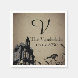 Guardanapo De Papel Vintage Gothic House Casamento Monograma