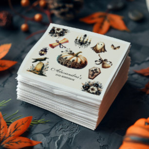 Guardanapo De Papel Vintage Gothic Spooky segundo aniversário Hallowee