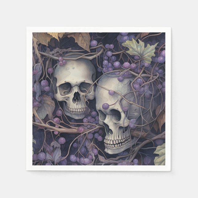 Guardanapo De Papel Vintage Halloween Skulls (Frente)