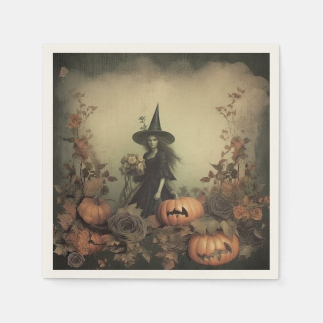 Guardanapo De Papel Vintage Halloween Witchcraft (3) (Frente)