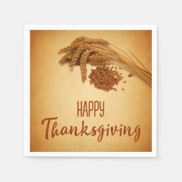 Guardanapo De Papel Vintage Happy Thankanding Wheat Corn