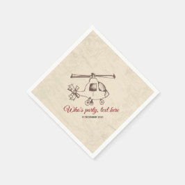 Guardanapo De Papel vintage, Helicóptero, avião Cocktail Paper Napkins