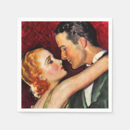 Guardanapo De Papel Vintage Hollywood Glamorous Casal - Vermelho