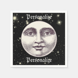 Guardanapo De Papel Vintage homem na lua de cheio