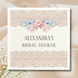 Guardanapo De Papel Vintage Ivory Floral Vintage Lace Bridal Shower