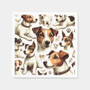 Guardanapo De Papel Vintage Jack Russell Terrier Seamless
