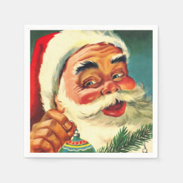 Guardanapo De Papel Vintage Jolly Santa Claus Face