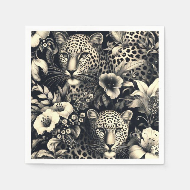 Guardanapo De Papel Vintage Jungle Jaguar (Frente)