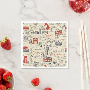 Guardanapo De Papel Vintage London Paper Napkins