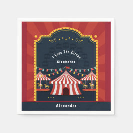 Guardanapo De Papel Vintage Love Circus Carnival Red White Blue