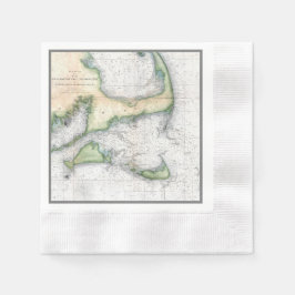 Guardanapo De Papel Vintage Map Cape Cod, Nantucket Martha's Vineyard