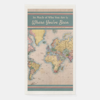 Guardanapo De Papel Vintage Map World Atlas Viagem Lover