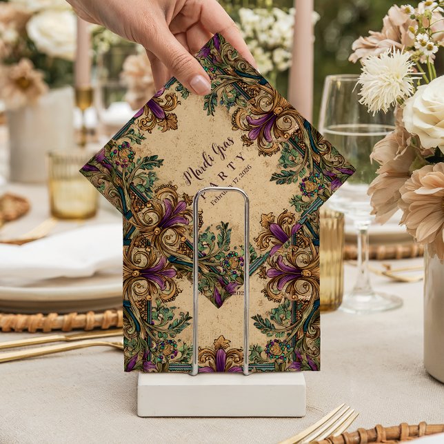 Guardanapo De Papel Vintage Masquerade Mardi Gras Elegance (Criador carregado)