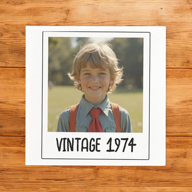 Guardanapo De Papel Vintage Milestone Aniversário Foto Keepsasak (Criador carregado)