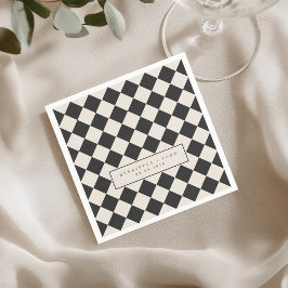Guardanapo De Papel Vintage Old Money Preppy Checkered Retro Wedding