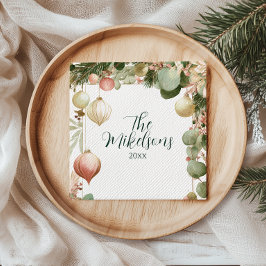 Guardanapo De Papel Vintage Ornament Botanical Christmas Party