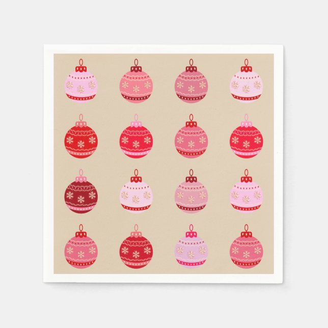 Guardanapo De Papel Vintage Ornaments Natal (Frente)