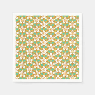 Guardanapo De Papel Vintage Padrão floral verde e amarelo Jonquil