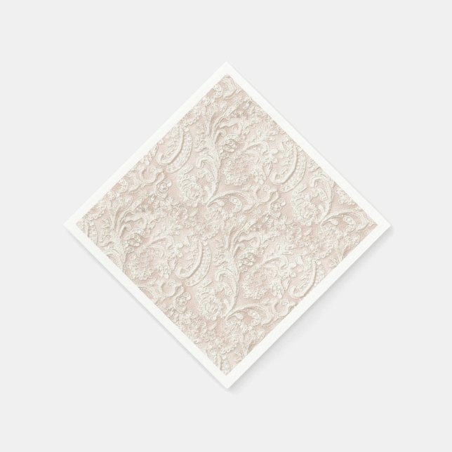 Guardanapo De Papel Vintage Pale Lace Rosa (Canto)