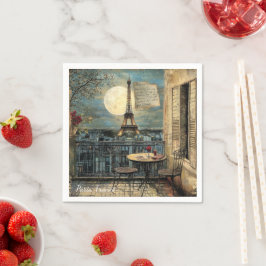 Guardanapo De Papel Vintage Paris Eiffel Tower Romantic Travel Art