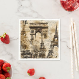 Guardanapo De Papel Vintage Paris Pattern – Eiffel Tower Home Decor