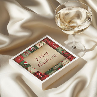 Guardanapo De Papel Vintage Patchwork Natal Napkins