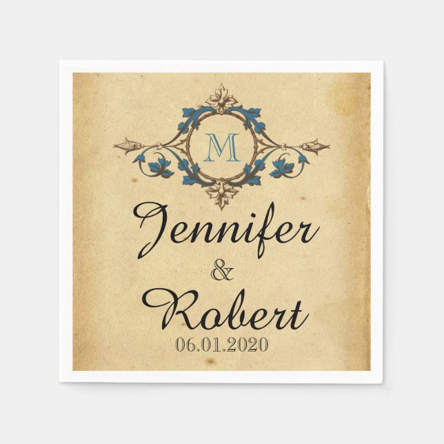 Guardanapo De Papel Vintage Peacock Monographic Wedkin (Frente)