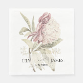 Guardanapo De Papel Vintage Peony Botantical Fine Art Weding
