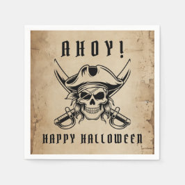 Guardanapo De Papel Vintage Pirate Skull Halloween Party