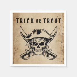 Guardanapo De Papel Vintage Pirate Skull Trick Or Treat Halloween