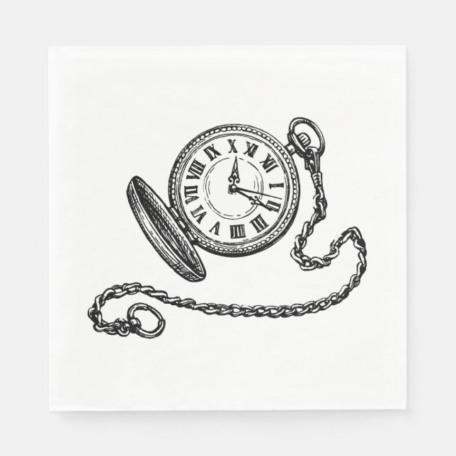 Guardanapo De Papel Vintage Pocket Watch (Frente)