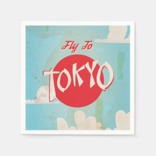 Guardanapo De Papel Vintage posteres de viagens de Tokyo, Japão