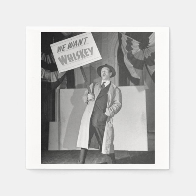 Guardanapo De Papel Vintage Prohibition Beer, Vintage Retro1930 (Frente)