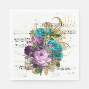 Guardanapo De Papel Vintage Purple Floral