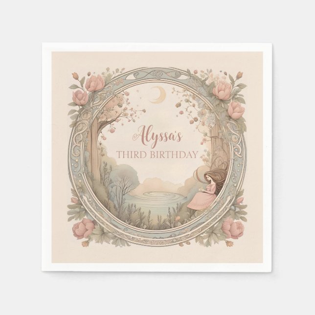 Guardanapo De Papel Vintage Rapunzel Fairytale (Frente)