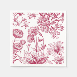 Guardanapo De Papel Vintage Red Floral |Ação de Graças | Queda Napkin