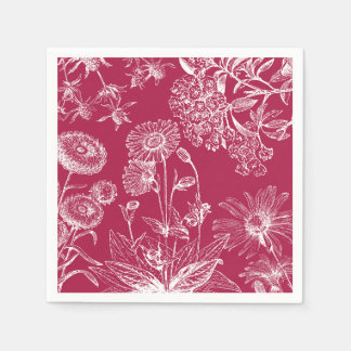 Guardanapo De Papel Vintage Red Floral Napkin