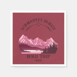 Guardanapo De Papel Vintage Red Mountain Lake Sunset