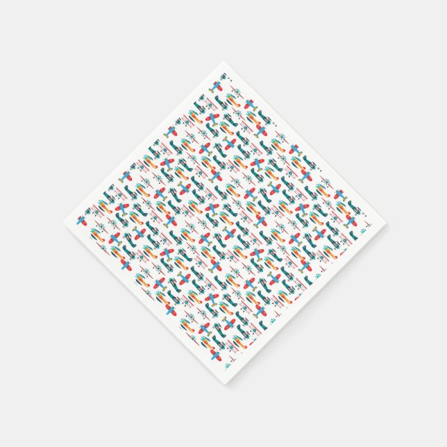 Guardanapo De Papel vintage retro airplane pattern (Canto)